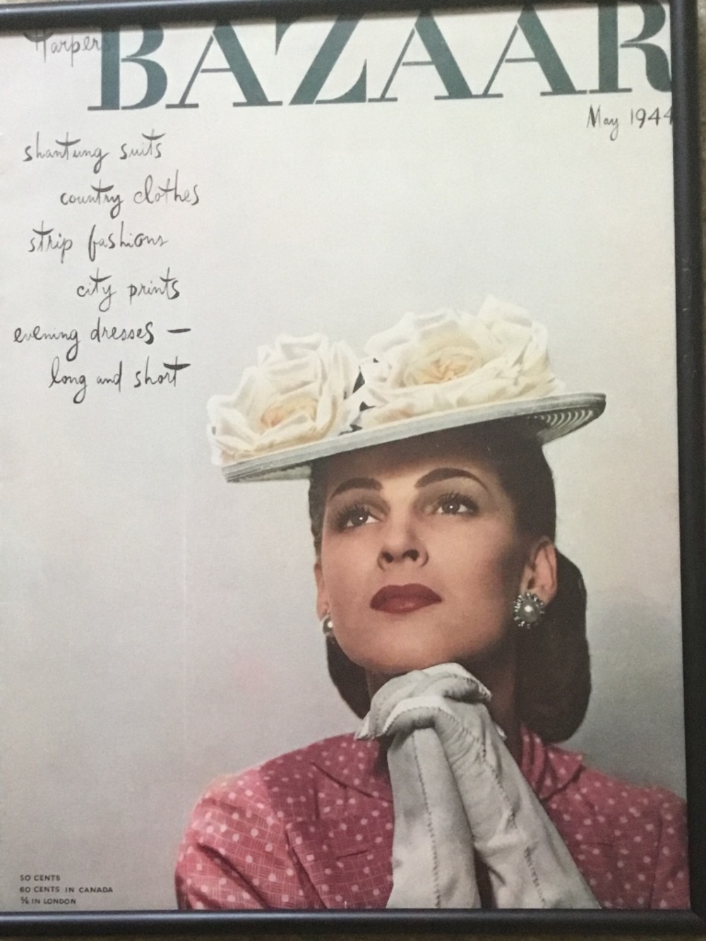 Original Bazaar Magazine Cover 1944